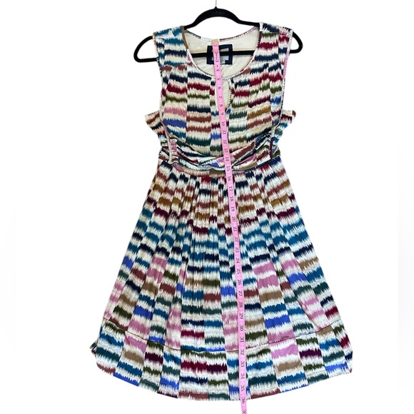 Anthropologie Maeve Sennebec Rainbow Dress Sleeveless Keyhole Knit Lined Pockets - Picture 7 of 10